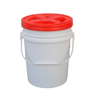 Seau à eau en plastique de grande capacité 20L avec couvercle et poignée, personnalisable, résistant, imperméable, logo personnalisé - Product Image 1