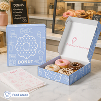 Boîte de papier ondulé personnalisé amical mat coloré revêtement en résine pour gâteau dessert beignets emballage pain amical