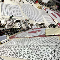 Architektonisches Marmor-Wasserstrahl-Medaillon Bodendesign Maßgefertigte Polierte Stein-Einlage Mosaik-Teppichfliese für Innenböden
