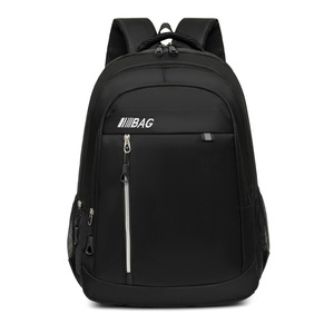 MIBAG Laptop <b>Backpack</b> Large Capacity Business Travel Men's Shoulder Bag Solid Color <b>Black</b> - Product Image 1