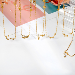 Bijoux de mode, collier signe du zodiaque pour femme plaqué or 18 carats, acier inoxydable, zircon, collier pendentif <span class=keywords><strong>horoscope</strong></span> 12 pièces - Product Image 3