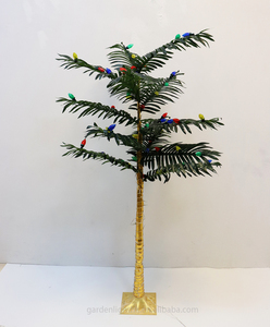 6FT Pre-Lit Green Plastic Artificial Palm <b>Tree</b> Warm White C7 LED <b>Lights</b> Indoor <b>Outdoor</b> Home Yard Christmas Decor Holiday Party - Product Image 4