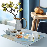 Plateau en acrylique personnalisé, avec poignée en métal transparent, pour table basse, pour la décoration de la maison
