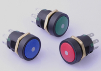 TOOWEI Interruptor de Botón Pulsador DPDT Iluminado por LED de 16mm IP67 con Retención Momentánea y 8 Pines