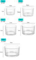 Bocaux à bougies transparents de 4 oz, petits bocaux en verre à large ouverture avec couvercles en bambou pour la fabrication de bougies, conteneur en vrac