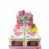 Jouet Squishy Canard Luminescent TPR Rempli de Vaseline Doux et Mignon, Jouet Sensoriel Anti-Stress à Presser, Cadeau pour Enfant, Vente en Gros