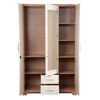 Armoire moderne économique avec portes coulissantes en MDF et miroir intégré pour chambre, appartement ou hôtel