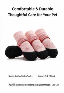 Calcetines para Perros con Suela de Látex Natural, Impermeables, Transpirables, Antideslizantes, con Correa Ajustable de Velcro, Tallas S, M, L, XL, Protección para Pisos Interiores - Product Image 5
