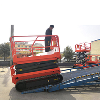 Plateforme élévatrice à ciseaux électrique hydraulique sur chenilles de 150 kg à 200 kg avec transmission par chenilles pour travaux en hauteur