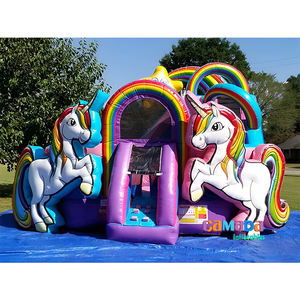 गर्म बिक्री में inflatable उछाल घर आउटडोर यूनिकॉर्न यूनिसेक्स बाउंसी कैरल्स यू-वी-प्रोटेक्टिव लौ रिटेलेंट 1000 किलोग्राम क्षमता - Product Image 4