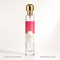 Flacon vaporisateur de parfum vide personnalisé 35 ml rechargeable, atomiseur à fine brume, étiquette florale rose et blanche, vente en gros en vrac