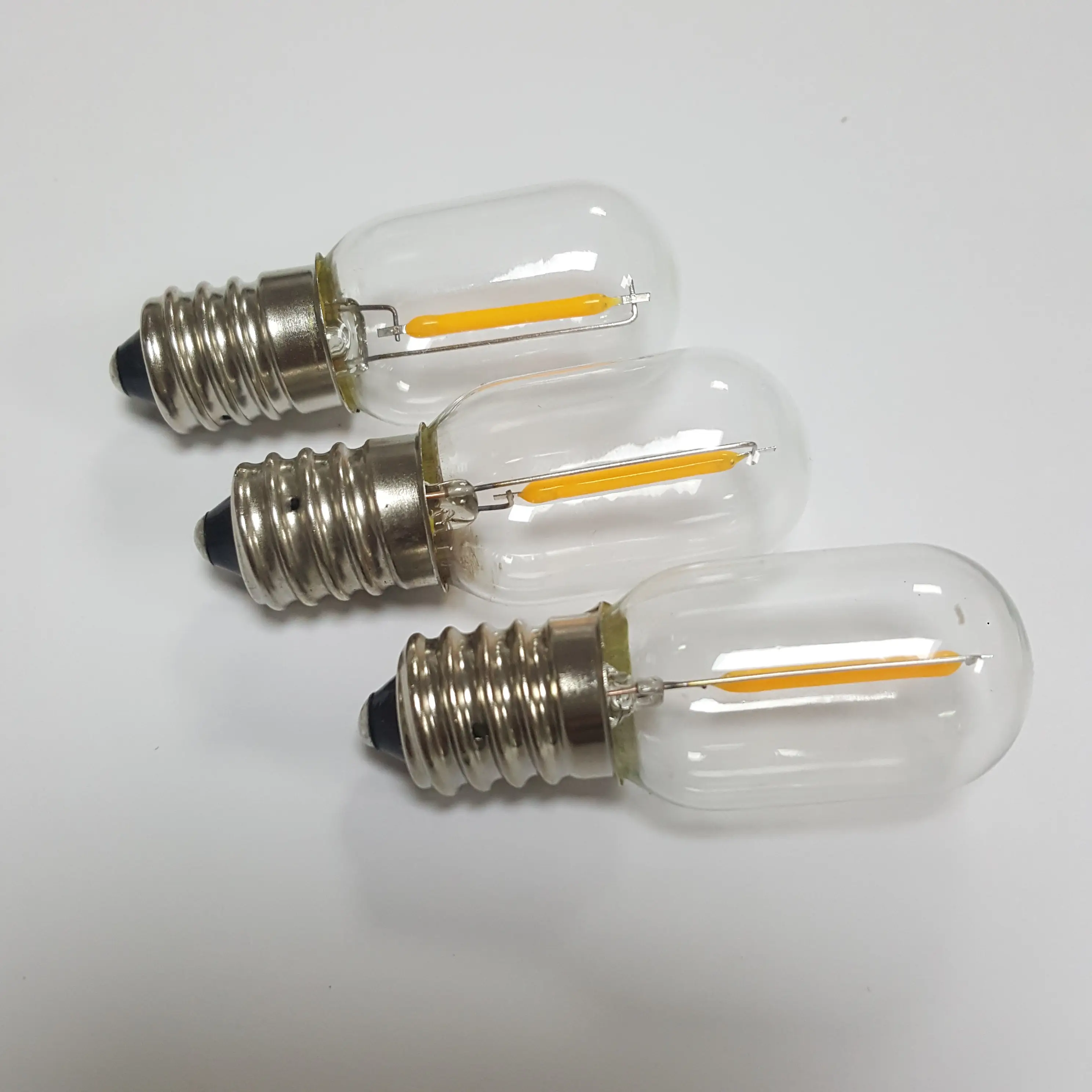 E12 E14 buzdolabı LED ampul ampul T20 0.5W 1W temizle LED Filament gece lambası 110V 220V avize ampuller yerine