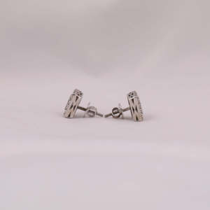 Pendientes de tuerca de moissanita VVS1 con parte posterior de tornillo, pendientes de diamantes, pendientes de oro blanco de hip hop de 18 quilates helados para hombres y mujeres - Product Image 6