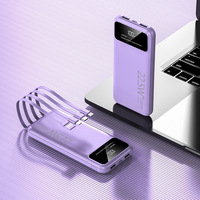 Chargeur Cadeau en Promotion 22,5W Charge Rapide Batterie Externe Portable 10000mAh avec 4 Câbles Intégrés