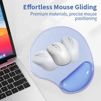 Tapis de souris en gel de silicone transparent avec repose-poignet, imprimé UV, couleur et design personnalisables, petit tapis de clavier pour bureau