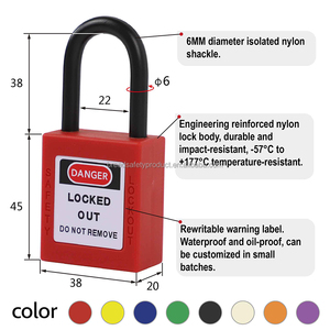 Lucchetti di sicurezza in plastica dielettrica 6MM * 38MM grillo per l'elettricamente industriale <span class=keywords><strong>KA</strong></span> o KD utilizzare cilindro di blocco in lega di zinco - Product Image 2