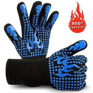 800C Heat Resistant Silicone <b>Oven</b> Mitt Cooking Microwave Anti-Static Non-Slip BBQ <b>Gloves</b> for Kitchen - Product Image 2