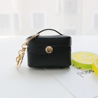 Mini porte-monnaie en cuir avec fermoir doré, petite pochette pour écouteurs, porte-clés, sacoche, porte-monnaie, breloque mignonne pour clés de voiture pour femmes, vente en gros