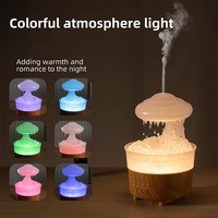 Humidificateur de nuage de pluie avec veilleuse pluie goutte d'eau son air 7 couleurs USB brume muette diffuseur d'huiles essentielles aromathérapie
