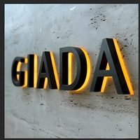 Letras de Canal Invertido de Metal Negro Mate para Proyectos Arquitectónicos, Decoración Moderna Minimalista, Logotipo Comercial, Señalización