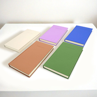 Cuaderno de columna verde A5 respetuoso con el medio ambiente personalizado Material de tela reciclada diario morado cubierta de cuero Beige diario regalo