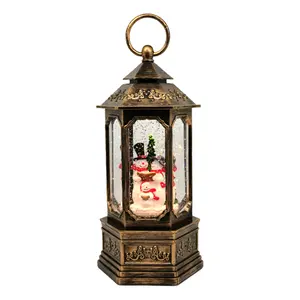 Lampu led putih hangat antik dekorasi rumah buatan hadiah Natal lampu lilin berkilau putar lentera air