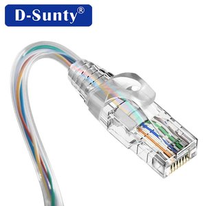 D-sunty Transparent Cat5e UTP Solid Copper Conductor <b>Patch</b> Cord RJ45 Ethernet Network <b>Cable</b> Factory Wholesale - Product Image 1
