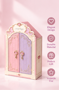 Custom Fairy Tale Castle Gift <b>Box</b> Double Door Heart Shaped <b>Lock</b> Smooth Interior for Keepsakes Collectibles Keepsake <b>Box</b> - Product Image 4