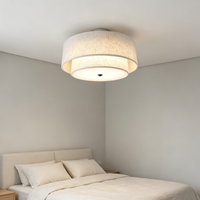 Lampe de plafond en fer de style nordique à double abat-jour doux et lumineux, suspension moderne en métal noir