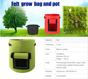 Hot bán phát triển Túi Rau ngoài trời hạt giống cho trồng phát triển túi với xử lý vải không dệt cà chua khoai tây cảm thấy phát triển Túi - Product Image 3