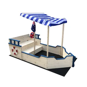 Spielplatz im freien Spielzeug Kind Sandkasten Holz Sandkasten Boot mit Abdeckung für Kinder
