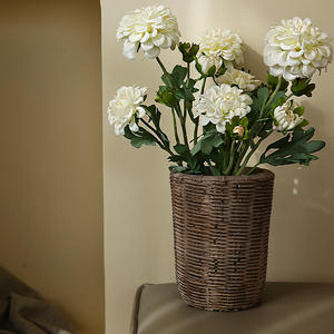 Arreglo Floral de Dalias Artificiales Real Touch de 53 cm con 5 Cabezas en Colores Frescos de Primavera para Interiores del Hogar - Product Image 1