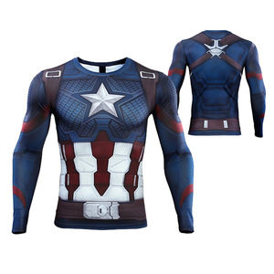 All'ingrosso taglie forti 3D stampa digitale t-shirt sportiva aderente da uomo modello ragno elastico t-shirt - Product Image 1