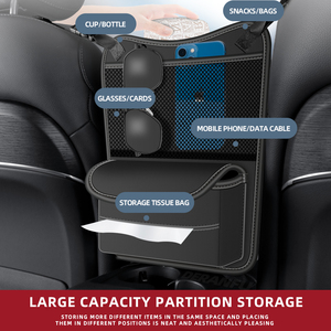 Organisateur de voiture multifonctionnel en cuir PU Sac de rangement de grande capacité avec organisateur entre les sièges pour l'accoudoir central - Product Image 5