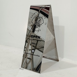 Custom Pattern Mirror a <b>Frame</b> Sign Commercial Sidewalk Outdoor Floor Stand Advertising Metal Coffee Shop Mirror Sign Board - Product Image 1