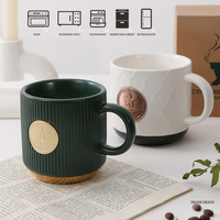 Mug en céramique personnalisé minimaliste de 500 ml, fabricant de mugs à café de luxe avec logo pour cadeaux d'affaires, portable et alimentairement sûr