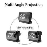 Réveil à Projection numérique miroir affichage 12/24h horloge Unique révélation Matin réveil Klok projecteur de bureau horloge murale