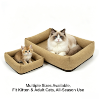 Lit à gratter pour chat en jute, 2 en 1, résistant à l'usure, sans perte de fibres, pour le repos du chat et le tranchage des griffes, toutes saisons