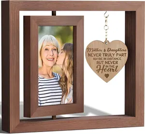 Mom Gifts Unique Rotating Mom Picture Frame with Heart Pendant In Law Gifts From Daughter In Law New Mother's Day Gifts Display