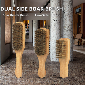 Nouveau Pinceau de Maquillage Double Face pour Hommes en Poils de Sanglier Naturels, Manche en Bois, Taille Standard, Qualité Supérieure, Compatible avec le <span class=keywords><strong>Baume</strong></span> <span class=keywords><strong>à</strong></span> Lèvres - Product Image 2