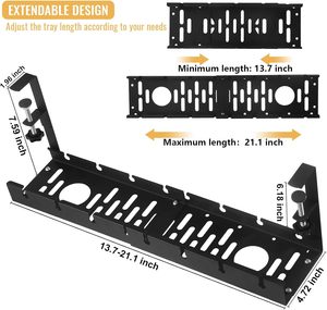 Bureau de service de câble extensible sans perçage Organisateur de câble rétractable 28.5-55 cm pour organisateur de lieu de travail - Product Image 5