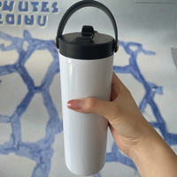 US UK Warehouse 20oz Bouteille d'eau de sport avec couvercle à filetage de vis Flip Straw Sublimation Hot Printing Vacuum Mug Drinkware Type