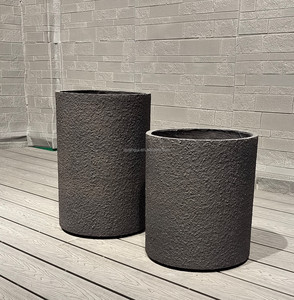 <span class=keywords><strong>Pot</strong></span> <span class=keywords><strong>de</strong></span> fleurs moderne écologique biodégradable pour intérieur/extérieur, centre commercial, avec trou <span class=keywords><strong>de</strong></span> drainage, <span class=keywords><strong>grand</strong></span> format, en argile fibreuse noir mat - Product Image 4