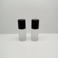 Flacon pompe en verre cosmétique 30 ml, flacon de lotion en verre givré transparent, flacon de fond de teint liquide avec bouchon pompe noir