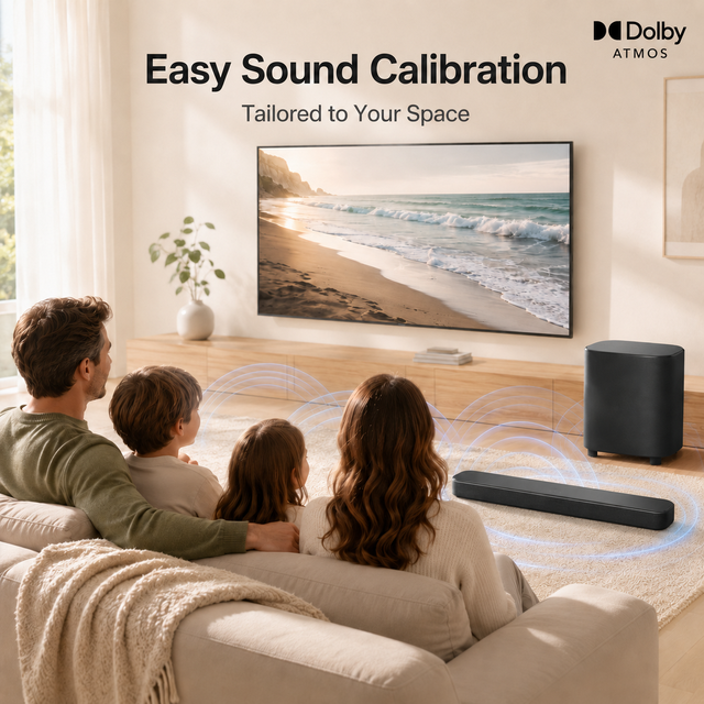 J8L Dolby Atmos Soundbar with App Control and 10-Inch Wireless Subwoofer, 750W EARC Sound Bar for Smart TV