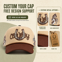 Elegante Gorra de Béisbol G5 de 5 Paneles con Visera Curva, Pedrería, Forro de Satén, Diseño Personalizado, Bordado 3D y Cuerda