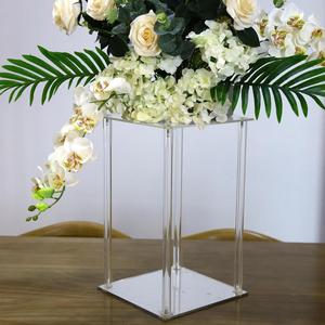 <span class=keywords><strong>Colonne</strong></span> de mariage avec base miroir, vase à fleurs en acrylique transparent de 16 pouces - Product Image 1