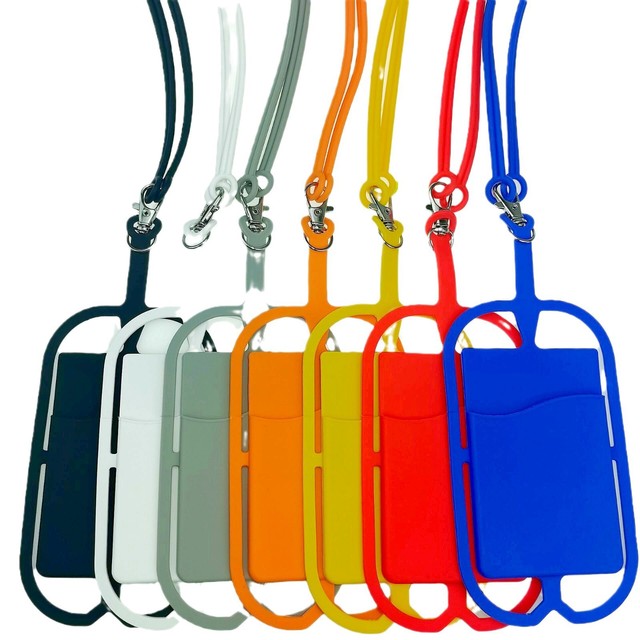New Arrival Universal Silicone Smartphone Lanyard Pocket Irregularly Shaped Soft Strap Case with Convenient Storage Bags