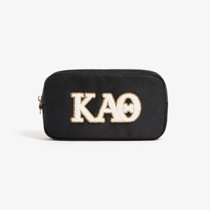 Bolsa de cosméticos con letras de chenilla griega personalizada ADPi Pi Phi AXO <span class=keywords><strong>KAT</strong></span>, parche con purpurina, estuche de viaje, regalo para Hermanas, bolsas de <span class=keywords><strong>maquillaje</strong></span> de hermandad - Product Image 4
