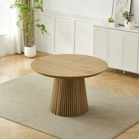 Elegante Mesa de Comedor Extensible de MDF, Mesa Ajustable de MDF para Comedor de Hotel Moderno
